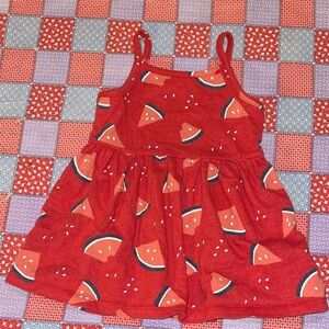 Cat & Jack Red Watermelon Print Casual Dress